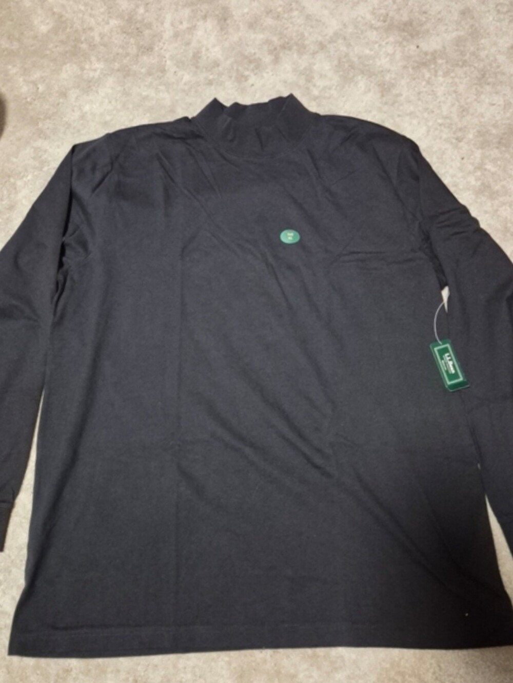 NWT L.L. Bean Black Crewneck Top with Green Brand Tag Size XL Tall